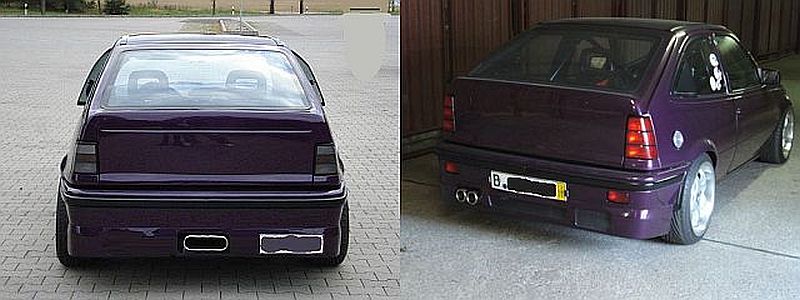 altes Heck mit Irmscher gekürzte Heckleuchten + neu mit Le Mans